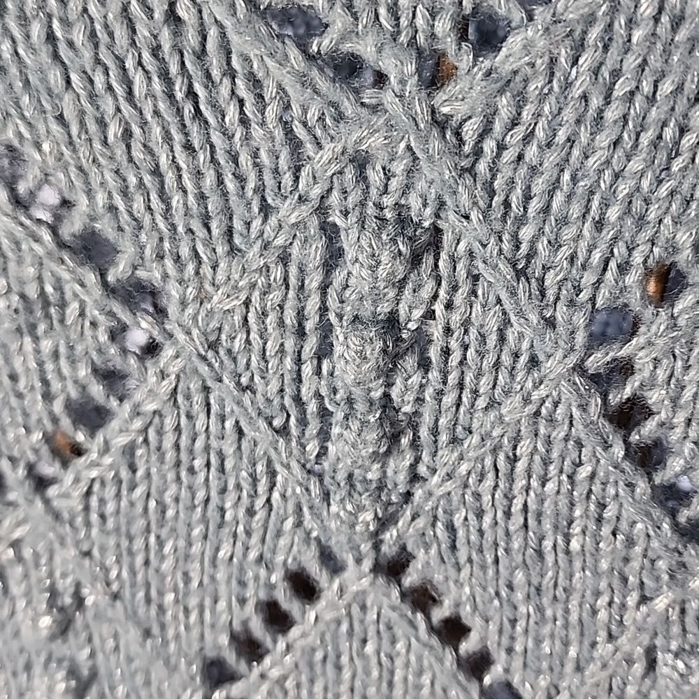 Shimmer Blue Gray Metallic Silver Thread Throughout Size S - Picture 6 of 9